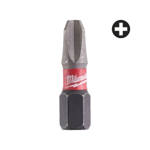 Set 2 Biti PH pentru surubelnite SHOCKWAVE IMPACT DUTY PH3x25 mm Milwaukee, cod 4932430857