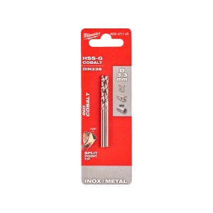 Set 2 burghie RED COBALT pentru metal HSS-GROUND - DIN 338, 3.3 x 65 mm, Milwaukee, cod 4932471140 - Img 3