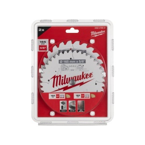 Set 2 panze pentru fierastraie circulare de mana CSB 165 X 24T/40T, Milwaukee, cod 4932479837 - Img 2