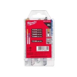 Set 35 panze pentru fierastrau pendular, adecvate pentru lemn si metal, sistem de prindere T, Milwaukee, cod 4932479088 - Img 2