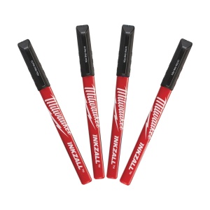 Set 4 markere negre cu varf fin INKZALL, Milwaukee, cod 48223164