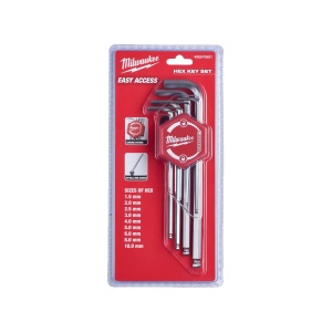 Set 9 chei imbus HEX, 1.5, 2, 2.5, 3, 4, 5, 6, 8, 10 mm, Milwaukee, cod 4932478621 - Img 4