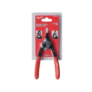 Cleste mic pentru inele de siguranta, int-ext, unghi vf 45 grade, vf 0.9mm, 152 mm lungime, Milwaukee, cod 4932492488 - Img 3