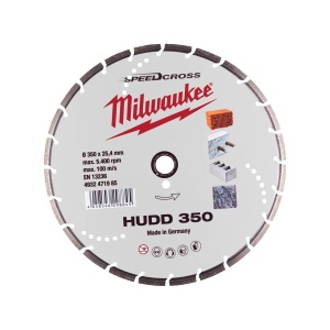 Disc diamantat SPEEDCROSS HUDD, 350x25.4x2.6 mm, Milwaukee, cod 4932471985