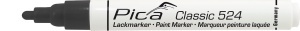 Marker vopsea permanent Classic 524, 2-4 mm, alb / negru / galben / albastru / rosu / verde, PICA