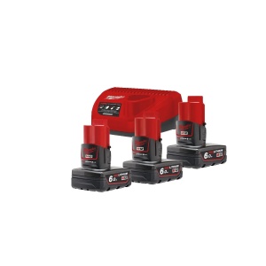 Pachet M12 NRG-603 cu 3 acumulatori M12 B6 si incarcator C12 C, Milwaukee, cod 4933459208