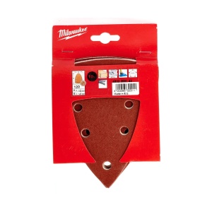 Set 10 foi abrazive cu arici, forma delta, cu dimensiunea de 100 x 147 mm, granulatie 120, Milwaukee, cod 4932355142 - Img 2