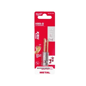 Set 2 Burghie pentru metal SHOCKWAVE™ HSS-GROUND TITAN ø2.5 mm Milwaukee, cod 48894704 - Img 2
