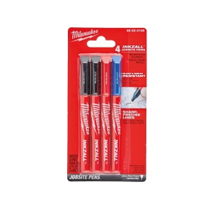 Set 4 markere colorate INKZALL cu varf subtire de 0.6 mm, Milwaukee, cod 48223165 - Img 2