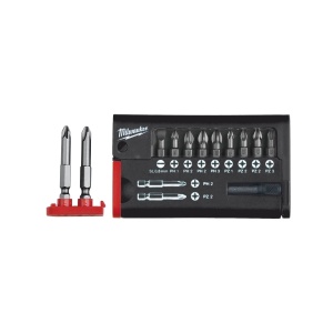 Set compact 12 buc biti SL / PH / PZ pentru surubelnita, prindere 1/4 HEX, caseta 110 x 65 x 15 mm, Milwaukee, cod 4932399513