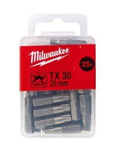 Bit pentru surubelnita TX, TX 10 / 15 / 20 / 25 / 30 / 40, 25 mm, Milwaukee