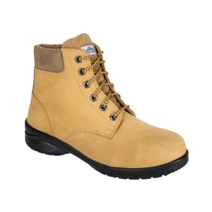 Bocanci dama din piele nabuc Steelite Louisa S3 FT41WHE, crem, Portwest
