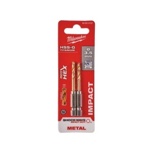 BURGHIU METAL HSS-TITAN RED HEX 1/4'' 3.5X25X69 MM -2PCS - Img 3