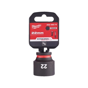 Cheie tubulara de impact SHOCKWAVE IMPACT DUTY 3/8" patrat, scurta, marime 22 mm, Milwaukee, cod 4932480279 - Img 2