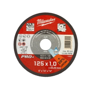 Disc subtire PRO+ SCS 41 / 125 X 1 X 22 mm pentru otel, Milwaukee, cod 4932451487