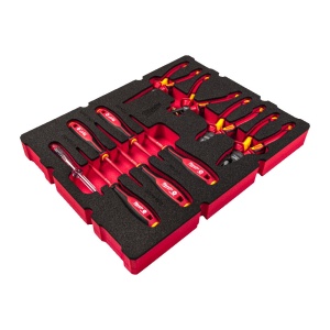 Insertie spuma PACKOUT cu 10 scule izolate pentru electricieni, Milwaukee, cod 4932493637