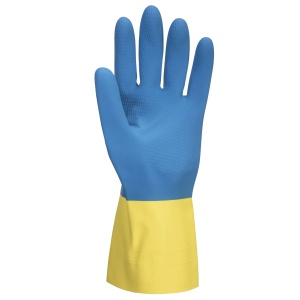 Manusi din latex, dublu impregnate, lungime 30 cm, galben/albastre, Portwest - Img 3