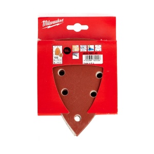 Set 10 foi abrazive cu arici, forma delta, cu dimensiunea de 100 x 147 mm, granulatie 180, Milwaukee, cod 4932355143 - Img 2