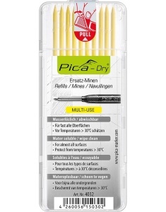 Set 10 mine de rezerva Pica-Dry 4030, alb / albastru / verde / galben / rosu / negru, PICA