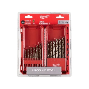 Set 19 burghie Red Cobalt pentru metal HSS-CO DIN338, diametru 1-10 mm, Milwaukee, cod 4932493867 - Img 3