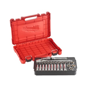 Set 28 chei tubulare standard si impact 10-24 mm + antrenor cu clichet 1/2", Milwaukee, cod 4932471864 - Img 3