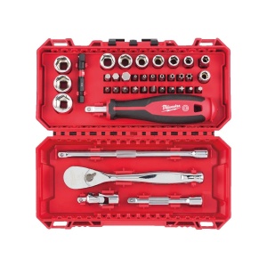 Set 38 piese antrenor cu clichet 1/4", surubelnita Tri-Lobe 1/4" si chei tubulare 5.5-14 mm, Milwaukee, cod 4932498381 - Img 4