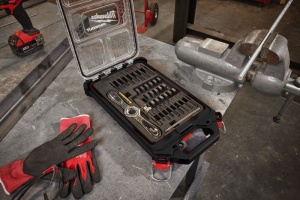 Set 38 piese cu tarozi si filiere Hex-LOK™ si maner 2 in 1, Milwaukee, cod 4932498721