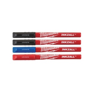 Set 4 markere colorate INKZALL cu varf subtire de 0.6 mm, Milwaukee, cod 48223165 - Img 3