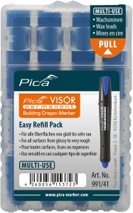 Set 4 rezerve marker permanent VISOR, galben / albastru / rosu / alb, PICA