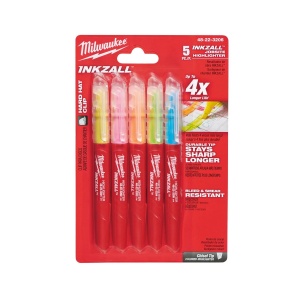 Set 5 markere evidentiatoare INKZALL, Milwaukee, cod 48223206