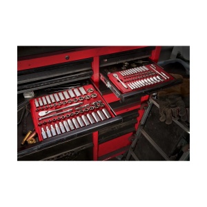 Set 56 chei tubulare sistem metric si imperial + antrenor cu clichet 3/8", Milwaukee, cod 4932464946 - Img 8