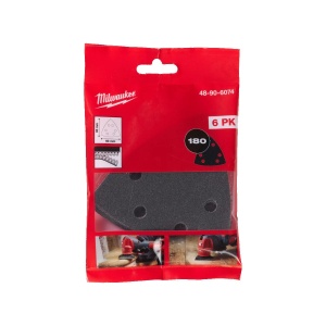 Set 6 foi abrazive cu arici, forma D HL, cu dimensiunea de 93 x 93 mm, granulatie 180, Milwaukee, cod 48906074 - Img 2
