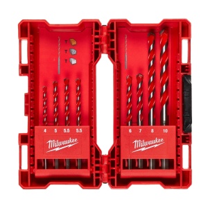 Set 8 burghie TCT pentru beton, 4 x 90 mm, 5 / 5.5 / 5.5 / 6 / 7 x 100 mm, 8 / 10 x 150 mm, Milwaukee, cod 4932471193 - Img 1