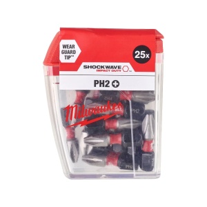 Bit PH pentru surubelnite SHOCKWAVE IMPACT DUTY PH2x25 mm Milwaukee, cod 4932430853 - Img 2