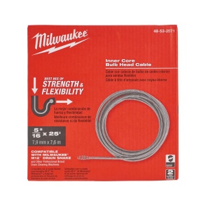 Cablu flexibil tip spirala HH, 8 mm x 7.6 m, ICBH, potrivit pentru masinile de desfundat M12 BDC, Milwaukee, cod 48532571 - Img 2