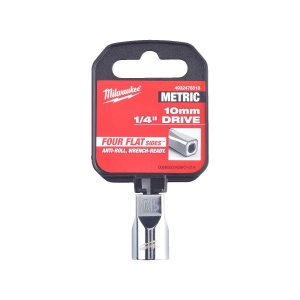 Cap cheie tubulara 1/4'' cu FOUR FLAT, sistem metric, marime 10 mm, lungime 25 mm, Milwaukee, cod 4932478318 - Img 2