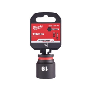 Cheie tubulara de impact SHOCKWAVE IMPACT DUTY 3/8" patrat, scurta, marime 19 mm, Milwaukee, cod 4932480276 - Img 2