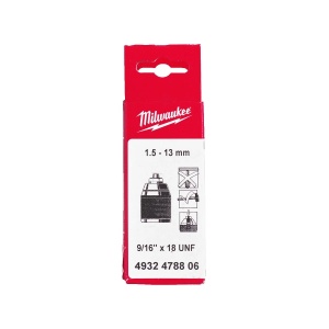 Mandrina fara cheie pentru masini cu sistem prindere FIXTEC, 1.5 - 13 mm, prindere 9/16" x 18, Milwaukee, cod 4932478806 - Img 2