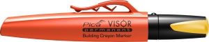 Marker permanent VISOR, alb / galben / albastru / rosu, PICA