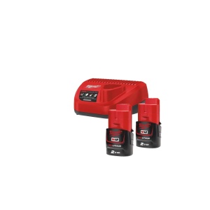 Pachet M12NRG-202 cu 2 acumulatori REDLITHIUM-ION M12 B2 si incarcator C12 C, Milwaukee, cod 4933459209