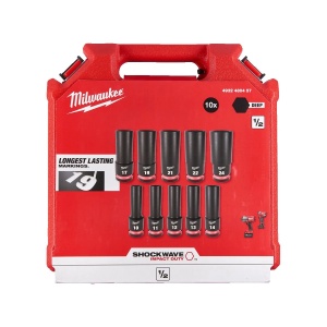 Set 10 chei tubulare lungi 1/2" SHOCKWAVE IMPACT DUTY, 10-24 mm, Milwaukee, cod 4932480457 - Img 2