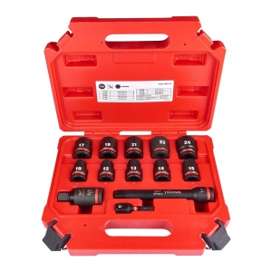Set 13 chei tubulare 1/2" SHOCKWAVE IMPACT DUTY, scurte, Milwaukee, cod 4932480456