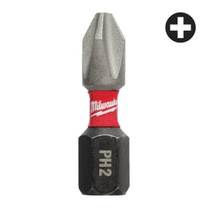 Set 2 Biti PH pentru surubelnite SHOCKWAVE IMPACT DUTY PH2x25 mm Milwaukee, cod 4932430852