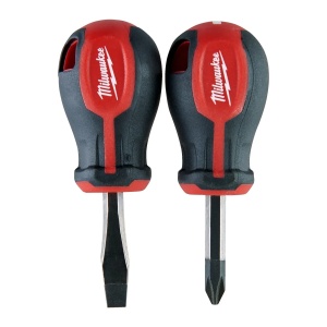 Set 2 surubelnite TRI-LOBE STUBBY, PZ2 x 45mm / SL6.5 x 45mm, tija cilindrica, Milwaukee, cod 4932471810 - Img 2