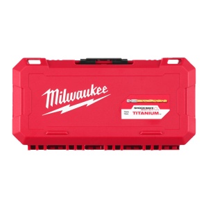 Set 25 burghie SHOCKWAVE HSS-TIN RED HEX 1/4" din titan pentru metal, 2-13 mm, Milwaukee, cod 4932500420 - Img 2