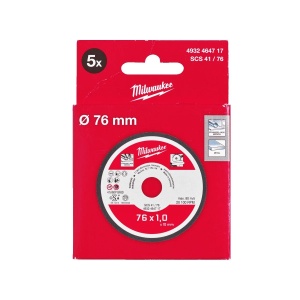 Set 5 discuri debitare metal SCS41/76 x 1 x 10 mm, Milwaukee, cod 4932464717 - Img 2