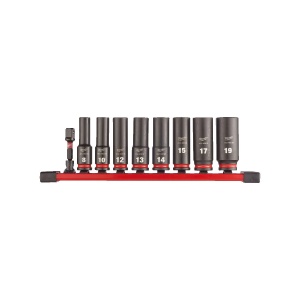 Set 9 chei tubulare lungi de impact 3/8'' pe sina SHW (8-19mm) Milwaukee, cod 4932480455