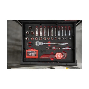 Set antrenor cu clichet 1/2", chei tubulare, imbusuri Hex si biti SHOCKWAVE in insertie spuma PACKOUT, Milwaukee, cod 4932480716 - Img 4