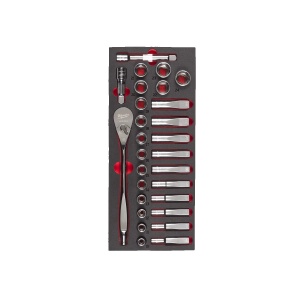Set insertie spuma 1/2″ antrenor cu clichet si chei tubulare, 45 x 178.5 x 417 mm, Milwaukee, cod 4932479826