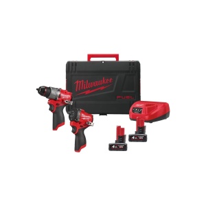 Set scule M12 FPP2X2 (M12 FPD2 + M12 FCIWF12G3), 2 acumulatori 4.0 Ah, incarcator si geanta transport, Milwaukee, cod 4933498741